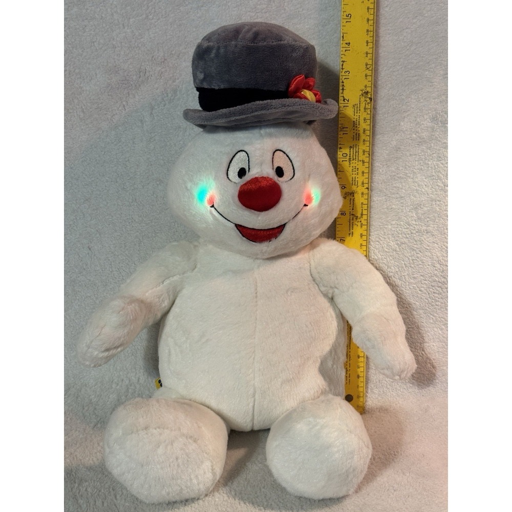 Build a Bear Frosty the Snowman Christmas Cheeks Lights Sound Plush Stuffed